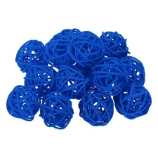 14Pcs Wicker Rattan Balls, 1.2 in Dia Rattan Decorative Balls, Blue