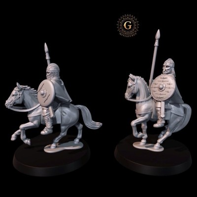 Armoured Vendel Cavalry Spears 28mm Dark Ages Unpainted Resin Wargame Miniatures