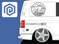 LARGE 2x Mountain Wave Surf Vinyl Decals For Camper Van Caravan Sticker Graphic