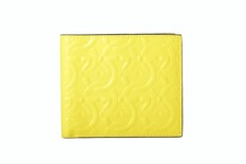 Salvatore Ferragamo Men's Canary Yellow Logo Print 100 Leather Bifold Wallet