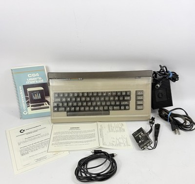 Commodore 64 Keyboard w Power Cord, Manual + Extras Original Vintage EXC
