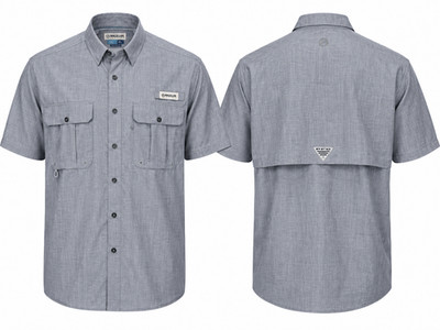 Magellan Fish Gear Shirt Mens 2XL Gray Fishing Button Up Vented Moisture Wicking