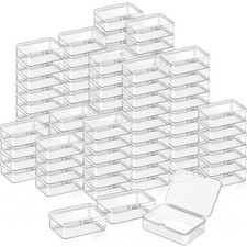 SATINIOR 100 Pcs Clear Plastic Beads Storage 3.27 x 2.13 x 1.02 Inch, clear