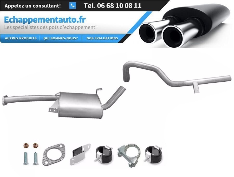 Échappement Nissan Terrano II 2.7 TD 4WD pot central de rechange pour modèle 1999 à 2006