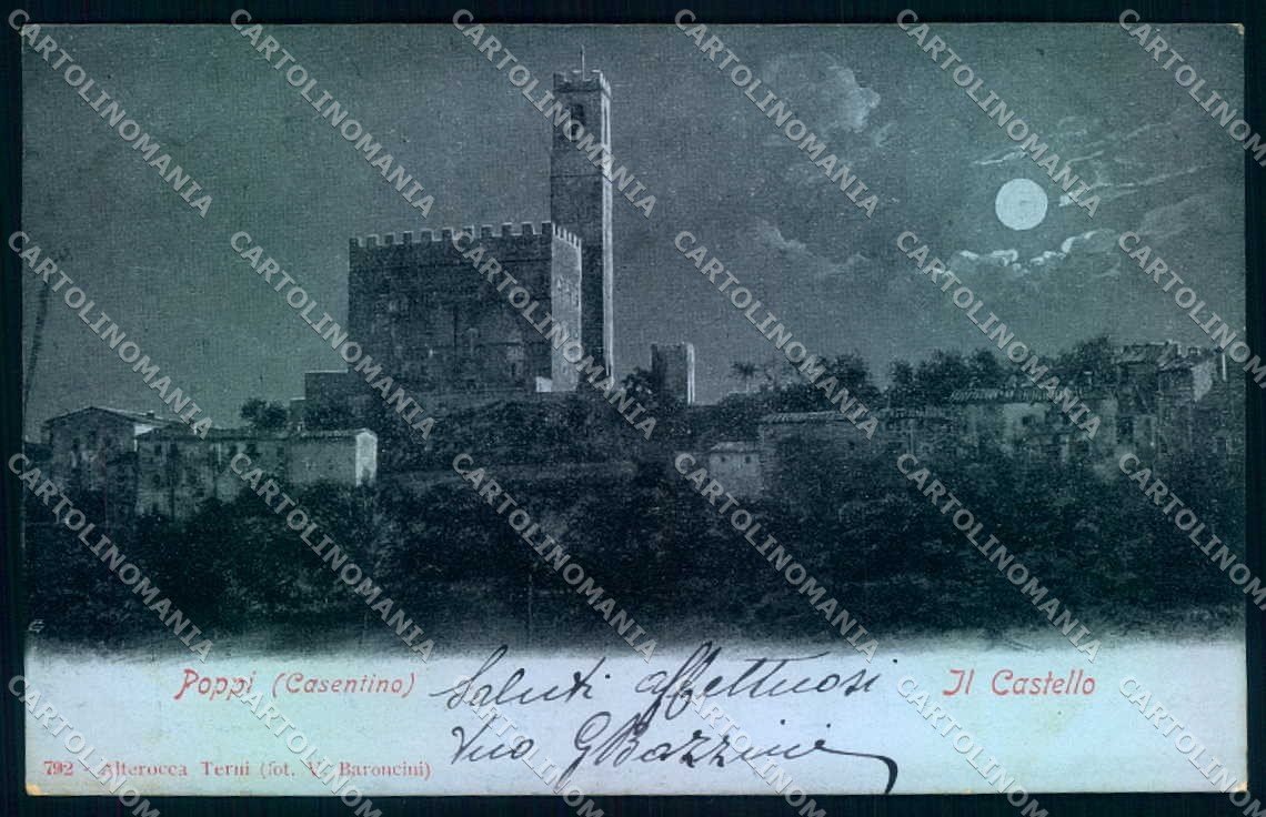 Arezzo Poppi Casentino Castello Chiaro di Luna Alterocca 792 cartolina JK0580