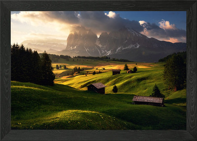 Alpental Sonnenaufgang gerahmtes Wandbild Poster Leinwanddruck Bild