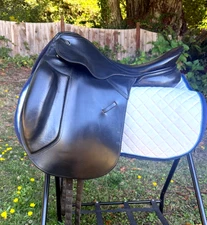 Kieffer Lech DL Dressage Saddle, 18 inch seat Black Leather Med Tree