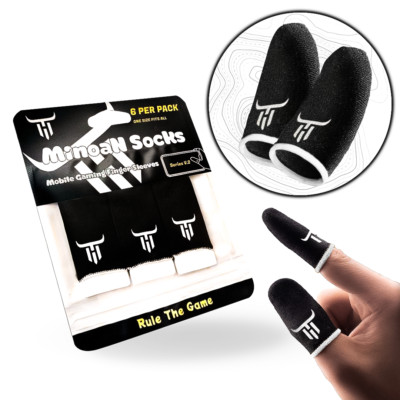 6 Per Pack MinoaN Socks Carbon Fiber Gaming Finger Sleeves/Handshuhe Codm/PubG