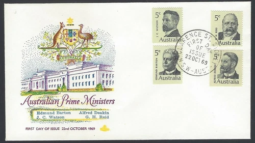 Australia 1969 Australian Prime Ministers ROYAL FDC First Day cover