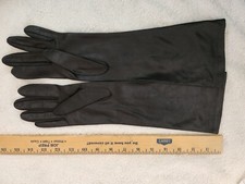 Vintage Ladies Hansen Dress Evening Gloves Black Sz 6.5 Excellent Condition Long