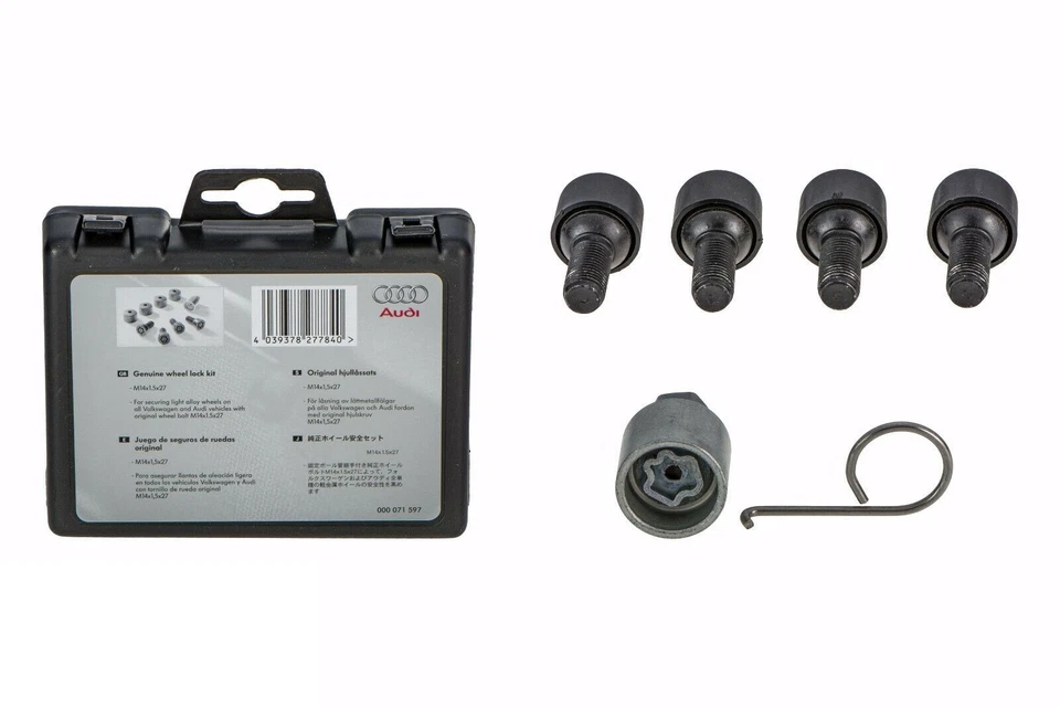 Juego de pernos de rueda bloqueables seguridad OEM NUEVO VW Volkswagen 000-071-597 000071597 Foto 2 de 4