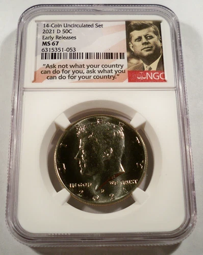 2021-D 50c NGC MS67 KENNEDY HALF DOLLAR 50c MS 67