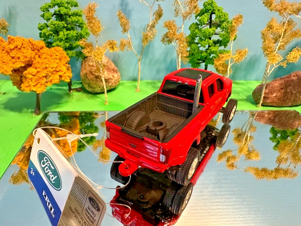 1/64 Custom Ford F350 Doble Cabina, Kit Elevador G5 Granja Juguete Ertl Tubo de Escape Trasero ROJO Foto 3 de 4