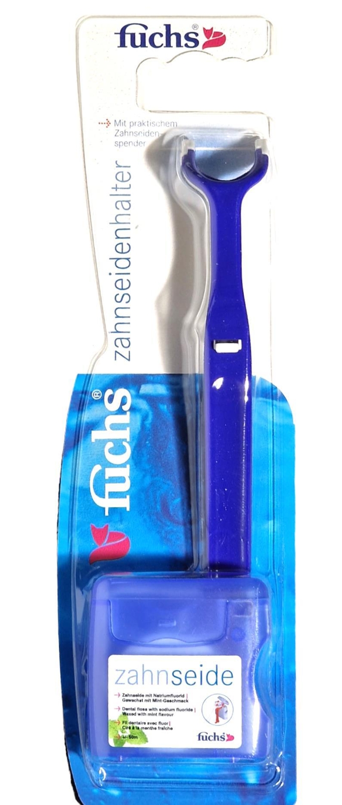 Fuchs Zahnseidehalter - Halter mit 50 m Zahnseide Halter mit Zahnseide fest