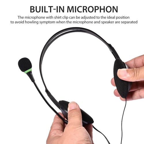 USB Headset With Microphone Noise Cancelling Computer PC Headphones 3.5mm Jack - Picture 7 of 23
