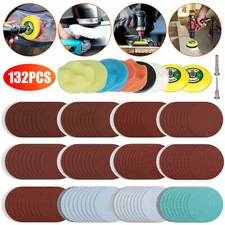132Pcs 3" Sanding Disc Kit 40-7000 Grit Wet Dry Hook & Loop Sandpaper Pads