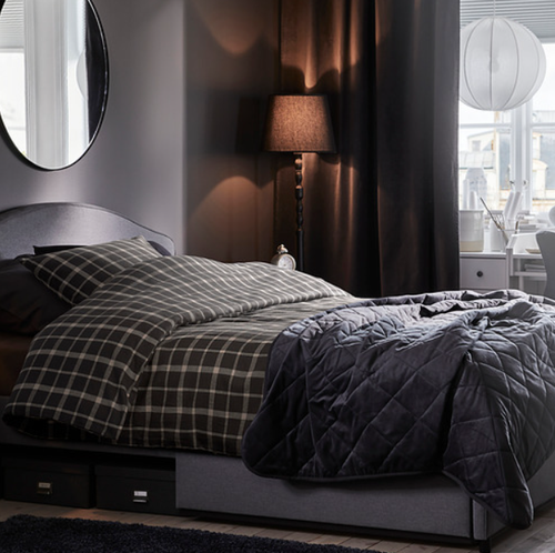 IKEA STRUTBRAKEN Duvet Cover And 2 Pillowcases, 200x200 cm, 50x60 cm, grey-check - Picture 4 of 9