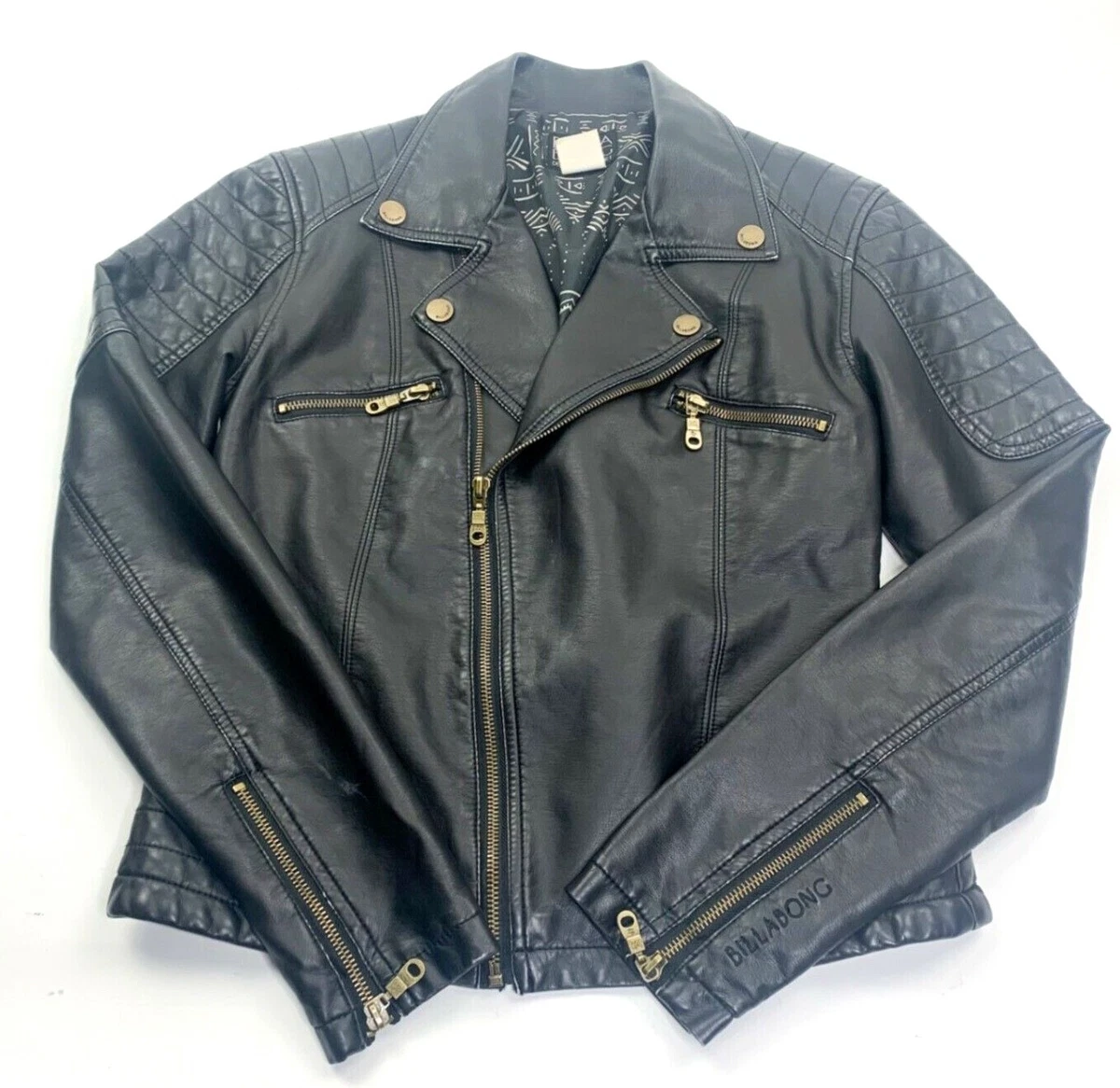 Billabong leather jacket clearance