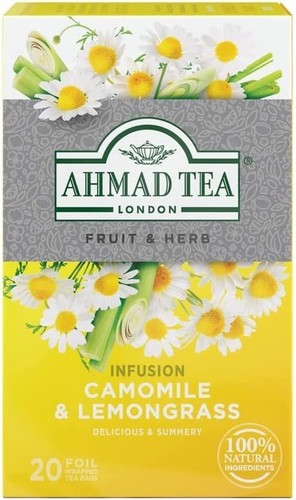 Chamomile & Lemongrass Herbal Foiled Tea Bags 20 ct 1 case ( 6 x 20 =120)  NEW - Picture 1 of 4