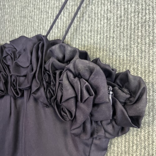Yoana Baraschi navy blue silk ruffle party dress size USA 8 style NO 6007 - Picture 2 of 23