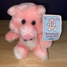 VINTAGE 1985 SWIB PIG PLUSH STUFFED ANIMAL X-sm With Tag
