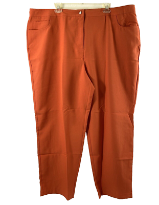 Blair Pants Womens Size 24W Orange Slacks Polyester Pockets Elastic Waist |  eBay
