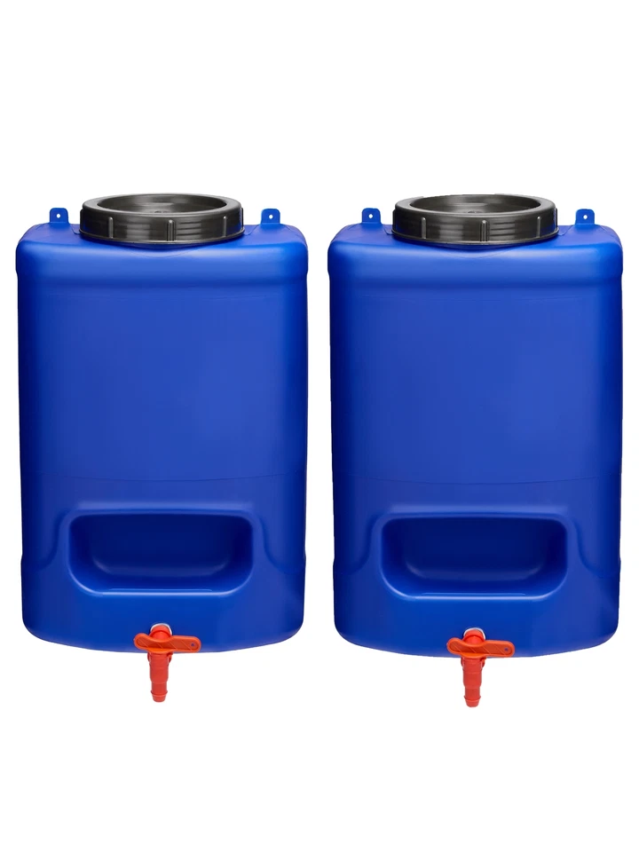 GARRONDA 2 x20L Weithalskanister Wasserkanister mit Hahn BPA-frei Kanister Camping Tank