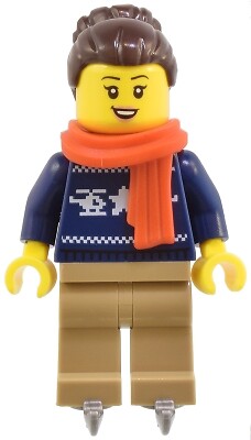 LEGO®|Minifigure|Town / City|Woman - Dark Blue Holiday Sweater|cty1824|NEW