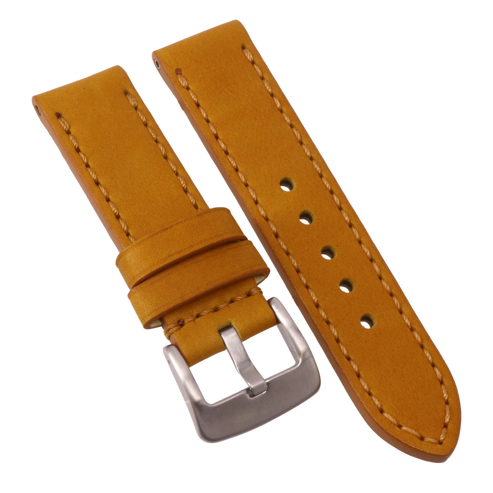 New 26mm CALF Leather Strap Brown Watch Band for INVICTA HQ Buckle Gold