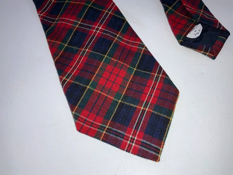 Pendleton Tartan Plaid Virgin Wool Neck Tie 3” Wide Christmas USA YGI E2-362 - Image 3 of 4