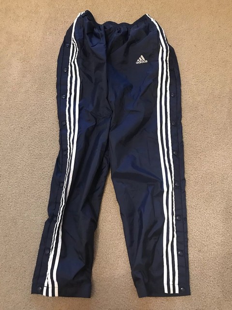 Adidas Snap Tear Away Lined Pants Basketball Navy Mens Size Medium Warm Athletic | eBay