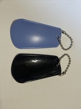 HTF Tupperware Vintage Light Blue Black Shoe Horn Keychain