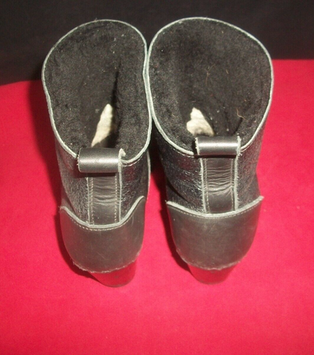 No. 6 Store Sven Clogs Black Leather Shearling Lined Pull-On Clog Boots 6M $410 - Picture 7 of 10
