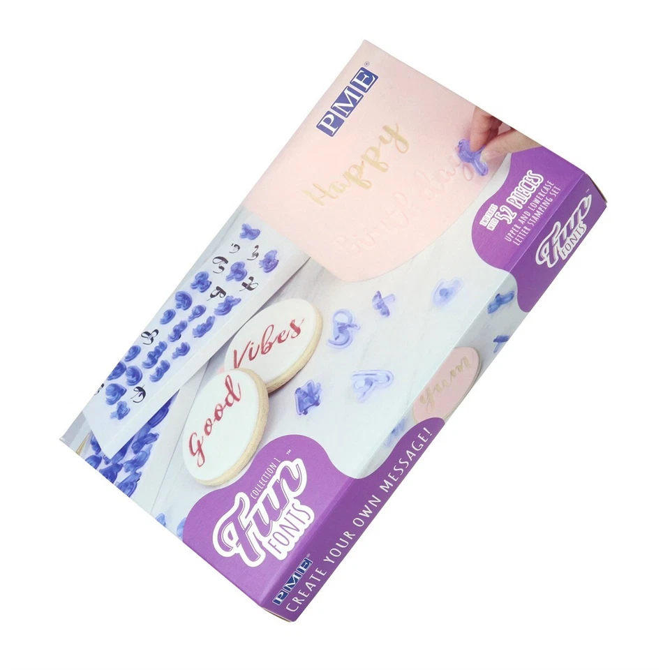 Alphabet Plungers Fun Fonts Letter Numeral Cupcake Cookie Lower Upper Sets PME  - Image 4 of 4