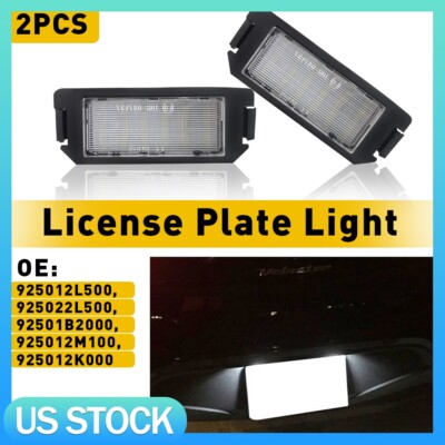 2PCS LED License Plate Lights 6000K 940LM White For 2012-2017 Hyundai Veloster