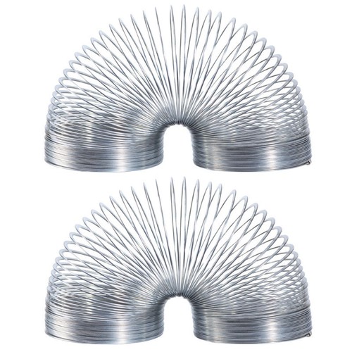 2 x Magic Springy Slinky Metal Spring 6.5cm Dia Childrens Kids Retro ...