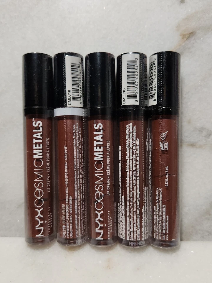 Lot Of 5-NYX Cosmic Metals Lip Cream Elite CMLC18 ELITE . - Image 2 of 2