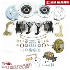 Body Disc Brake Conversion Kit 9" Booster Drilled Rotors For 1964-72 GM A, F, X