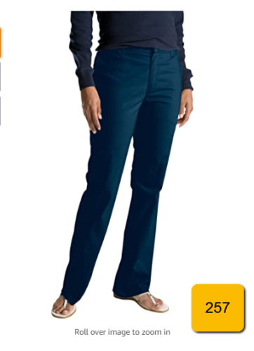 Dickies Women's Flat Front Stretch Twill Pant Slim Fit Bootcut Dark Navy  18L | eBay