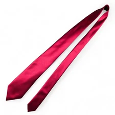 Geoffrey Beene Necktie Solid Red Polyester 59" L - 3.25" W