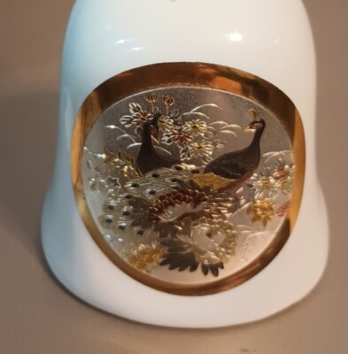 Vintage Chokin Art 24kt Gold Edged Peacock Bell