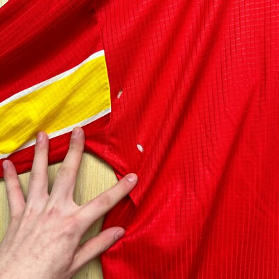 Vintage Macedonia Jersey Adult Size Large Red Short Sleeve Men's