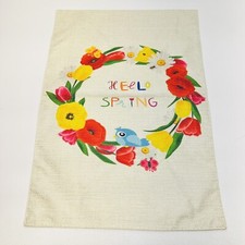 Hello Spring Flower Garden Flag 12X18 Inch Double Sided Burlap Outside, Seasonal