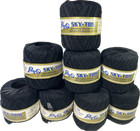 Lily Sky-Tone Black Mercerized Crochet Thread 100% Cotton Vintage 300 yds