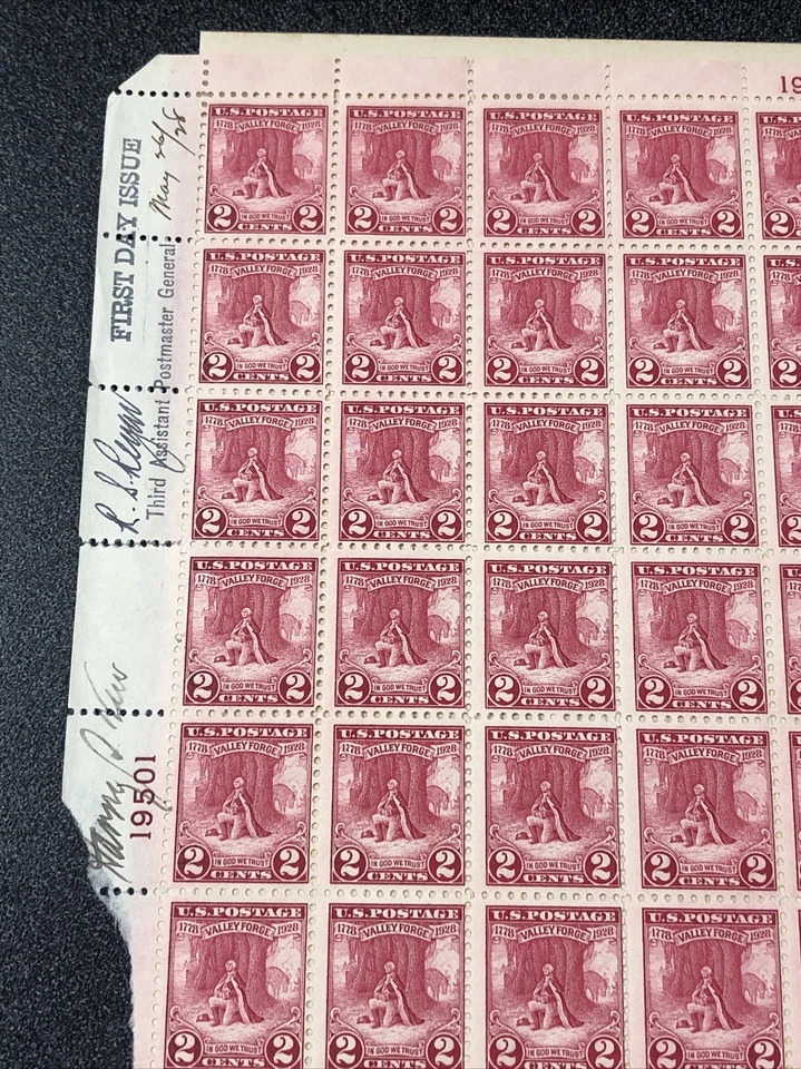 645 Sheet Of 100 Pasted On Paper Signed First Day Of Issue & Postmaster. - Image 2 of 4