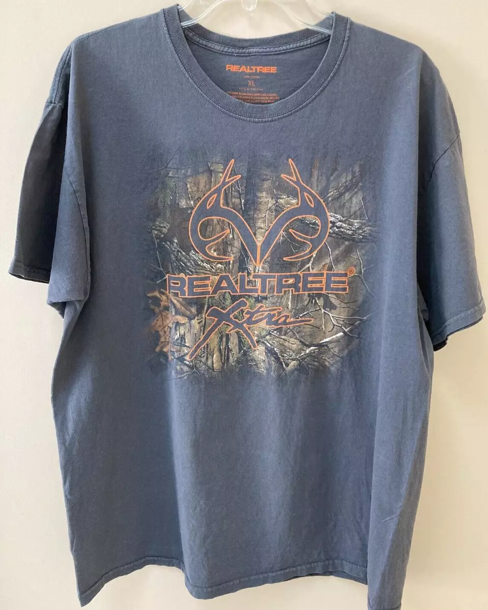 Team Realtree T Shirt Men's XL Gray Camo Logo Cotton Blend Hunting Outdoors