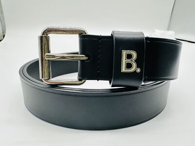 BALENCIAGA Men's Belt Accessory BB Logo Black Leather Dust BALENCIAGA Men's Belt Accessory BB Logo Black Leather Dust
