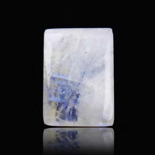 Preciosa piedra lunar azul natural tallada rectangular de 17,16 quilates extraída en la India - Imagen 2 de 8