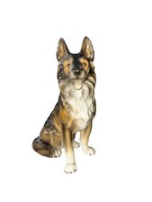 Beautiful Large Vintage German Shepherd Dog Figurine 10" Mid-century Japan