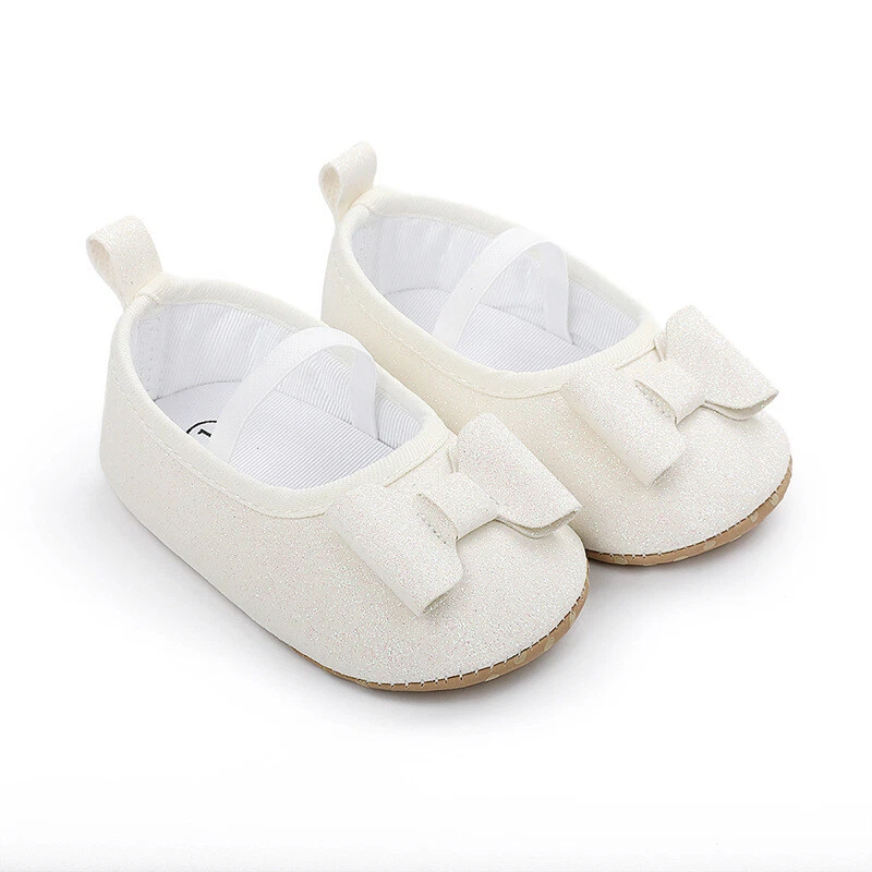 Recién Nacido Bebé Niña Zapatos de Cuna Infantil Princesa Arco Vestido Zapatos Muñeca Conjunto 0-18M Foto 4 de 4